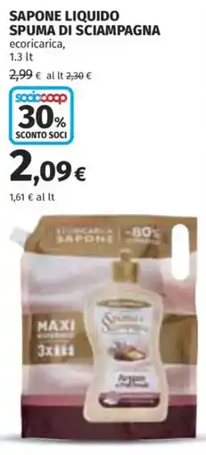 Coop Superstore Sapone liquido spuma di sciampagna ecoricarica offerta