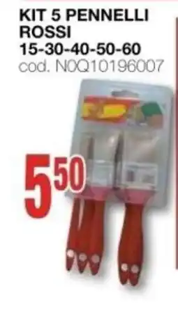 Mondo Brico KIT 5 PENNELLI ROSSI offerta