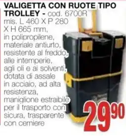 Mondo Brico VALIGETTA CON RUOTE TIPO TROLLEY offerta