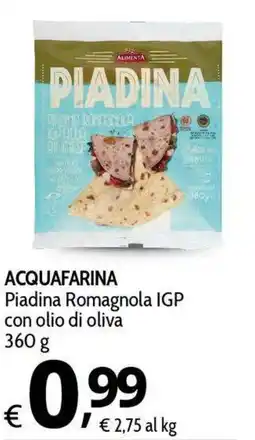 Primo Prezzo ACQUAFARINA Piadina Romagnola IGP offerta