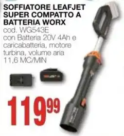 Mondo Brico Soffiatore Leafjet Super Compatto a Batteria Worx offerta