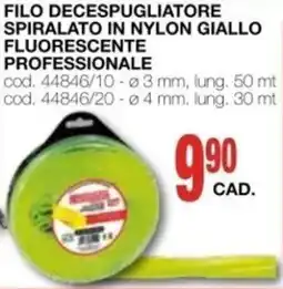 Mondo Brico FILO DECESPUGLIATORE SPIRALATO IN NYLON GIALLO FLUORESCENTE PROFESSIONALE offerta
