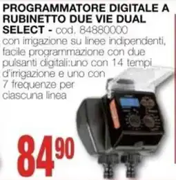 Mondo Brico PROGRAMMATORE DIGITALE A RUBINETTO DUE VIE DUAL SELECT offerta