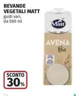 Coop Superstore Beverage vegetal Matt Avena Bio offerta