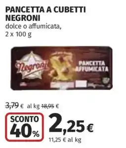 Coop Superstore Pancetta a cubetti Negroni offerta