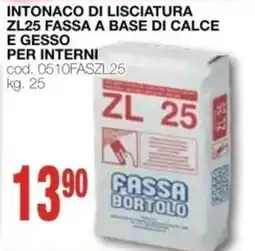 Mondo Brico Intonaco di lisciatura ZL25 Fassa a base di calce e gesso offerta
