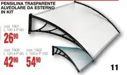 Mondo Brico PENSILINA TRASPARENTE ALVEOLARE DA ESTERNO IN KIT offerta