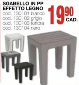 Mondo Brico SGABELLO IN PP EFFETTO LEGNO offerta