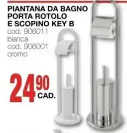 Mondo Brico PIANTANA DA BAGNO PORTA ROTOLO E SCOPINO KEY B offerta