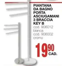 Mondo Brico PIANTANA DA BAGNO PORTA ASCIUGAMANI 3 BRACCIA KEY B offerta