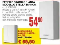 Mondo Brico PENSILE SINGOLO 1 ANTA MODELLO STELLA BIANCO offerta