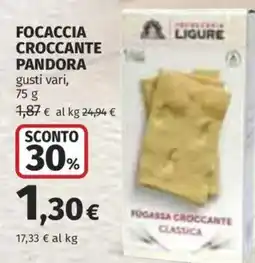 Coop Superstore Focaccia croccante Pandora offerta