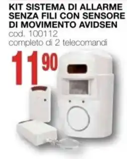 Mondo Brico KIT SISTEMA DI ALLARME SENZA FILI CON SENSORE DI MOVIMENTO AVIDSEN offerta
