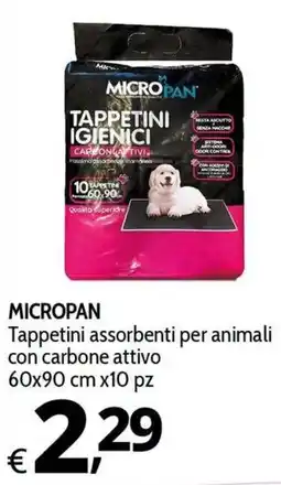 Primo Prezzo MICROPAN Tappetini assorbenti per animali con carbone attivo offerta