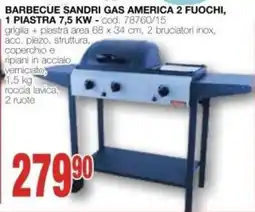 Mondo Brico BARBECUE SANDRI GAS AMERICA 2 FUOCHI offerta