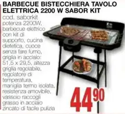 Mondo Brico BARBECUE BISTECCHIERA TAVOLO ELETTRICA 2200 W SABOR offerta