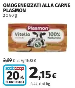 Coop Superstore Omogeneizzati alla carne Plasmon offerta