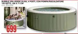 Mondo Brico Bubble spa verde oliva, 4 posti, con pompa/riscaldatore offerta