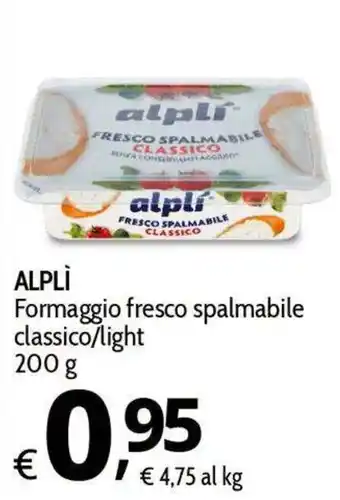 Primo Prezzo ALPLÌ Formaggio fresco spalmabile classico offerta