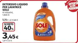 Coop Superstore Detersivo liquido per lavatrice Sole offerta