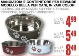 Mondo Brico Mangiatoia e contenitore per bevande modello Bella per cani offerta