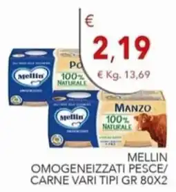 Diper Mellin Omogeneizzati Pesce/Carne Vari Tipi offerta