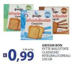 Re Mercato Lucrezia Grissin Bon Fette Biscottate Classiche/Integrali/Cereali offerta