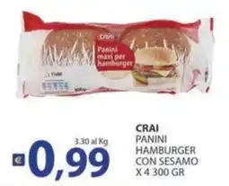 Re Mercato Lucrezia CRAI PANINI HAMBURGER CON SESAMO offerta