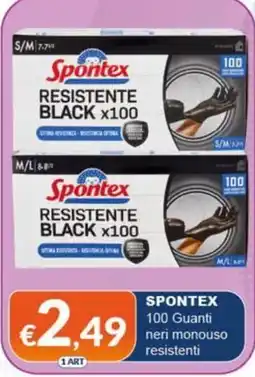 Mister Risparmio Spontex guanti neri monouso resistenti offerta