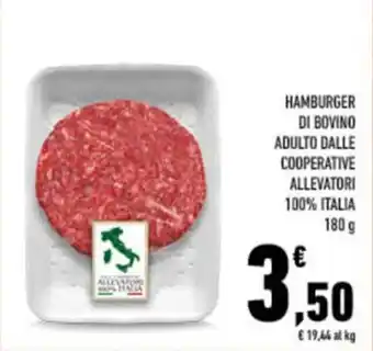 HAMBURGER DI BOVINO ADULTO DALLE COOPERATIVE ALLEVATORI