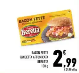 Conad City Bacon Fette Pancetta Affumicata Beretta offerta