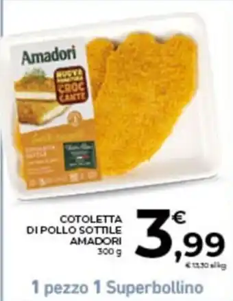 Conad City Cotoletta di pollo sottile Amadori offerta