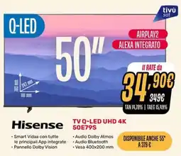 Fiducia & Convenienza Hisense TV Q-LED UHD 4K 50E79S offerta