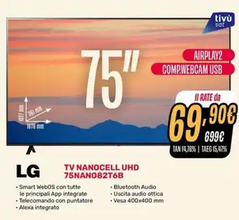 LG TV NANOCELL UHD 75NANO82T6B