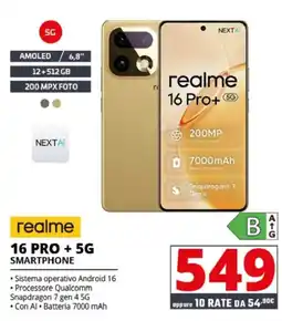 Comet realme 16 PRO + 5G SMARTPHONE offerta