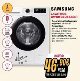 Fiducia & Convenienza SAMSUNG LAVATRICE WW10FG5U34AEET offerta