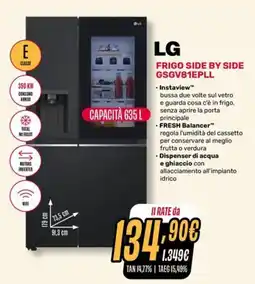Fiducia & Convenienza LG FRIGO SIDE BY SIDE GSGV81EPLL offerta