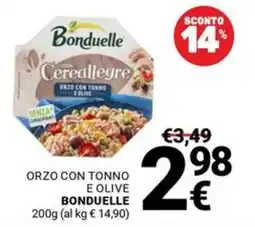 Supermercati Gulliver Cereallegre ORZO CON TONNO E OLIVE BONDUETTE offerta
