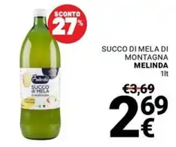 Supermercati Gulliver Succo di mela di montagna Melinda offerta