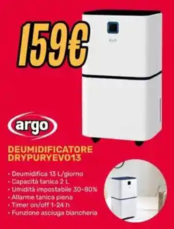 Fiducia & Convenienza argo DEUMIDIFICATORE DRYPURYEVO13 offerta