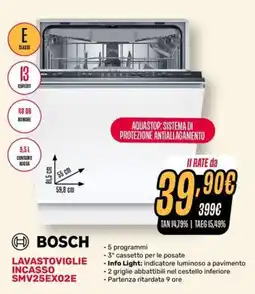 Fiducia & Convenienza Bosch lavastoviglie incasso SMV25EX02E offerta