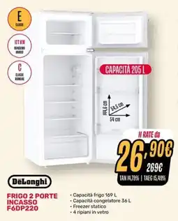 Fiducia & Convenienza Delonghi frigo 2 porte incasso F6DP220 offerta