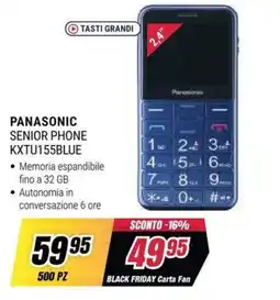 Trony Panasonic Senior Phone KXTU155BLUE offerta