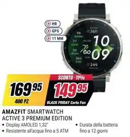 Trony AMAZFIT SMARTWATCH ACTIVE 3 PREMIUM EDITION offerta