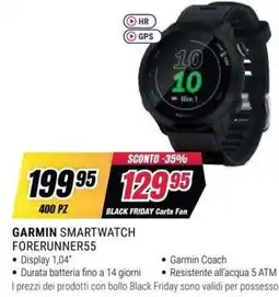 Trony GARMIN SMARTWATCH FORERUNNER55 offerta