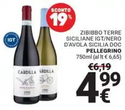 Supermercati Gulliver Zibibbo Terre Siciliane IGT/Nero d'Avola Sicilia DOC Pellegrino offerta
