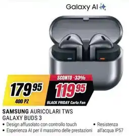 Trony SAMSUNG AURICOLARI TWS GALAXY BUDS 3 offerta