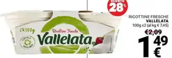 Supermercati Gulliver Ricottine Fresche Vallelata offerta