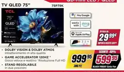 Trony TV QLED 75" TCL offerta