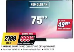 Trony SAMSUNG SMART TV NEO QLED 75" offerta